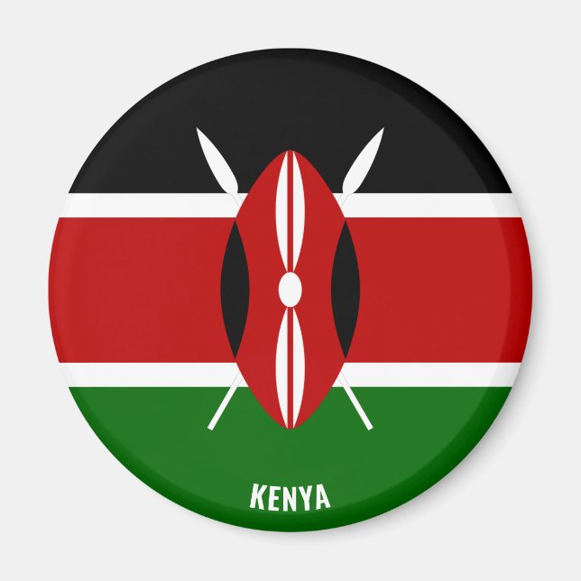 Kenya Flagga Charming Patriotic Magnet (Framsidan)