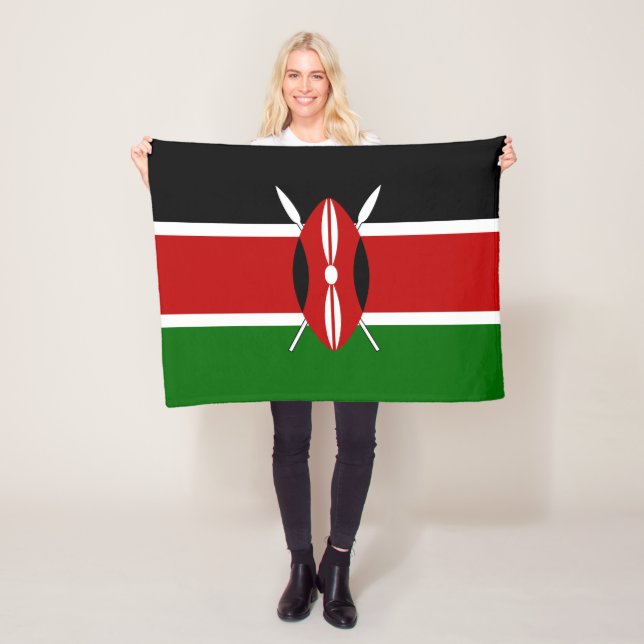 Kenya flagga fleecefilt (På plats)