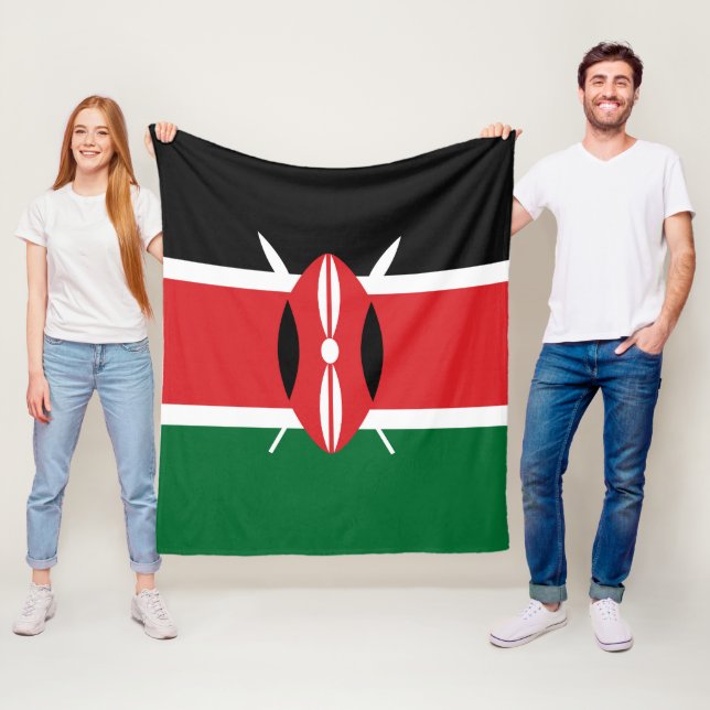 Kenya flagga fleecefilt (På plats)