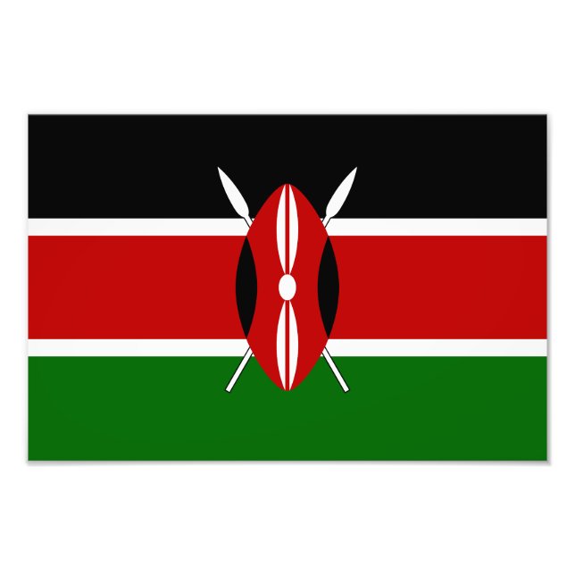 Kenya Flagga Fototryck (Framsidan)