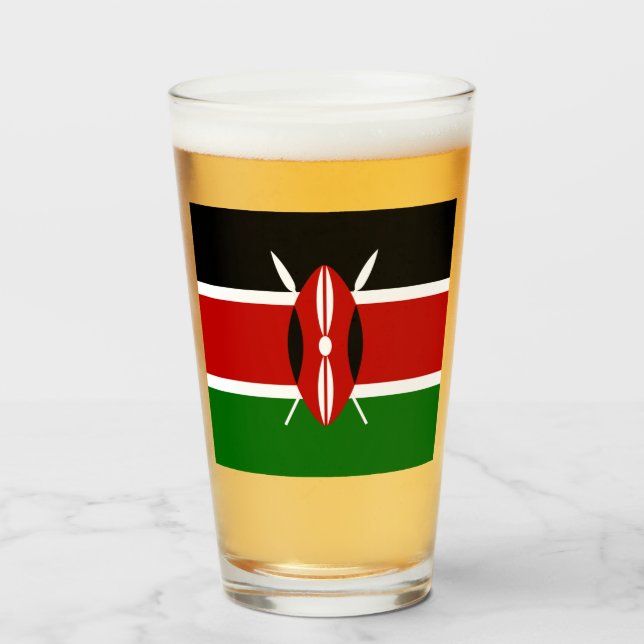 Kenya flagga  glaskopp (Framsida fylld)