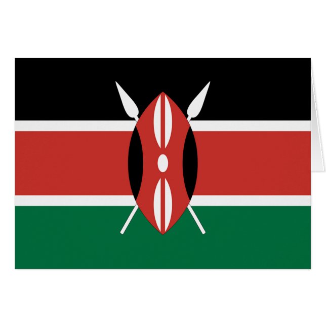 Kenya Flagga Hälsningskort (Framsidan Horizontal)