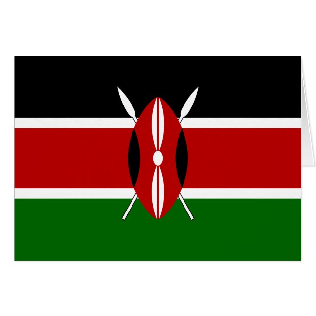 Kenya Flagga Hälsningskort (Framsidan Horizontal)