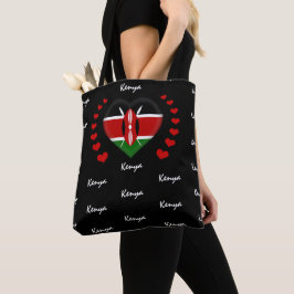 Kenya Flagga & Heart, Kenyan Flagga mode/sport Tygkasse