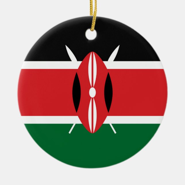 Kenya flagga julgransprydnad keramik (Framsidan)