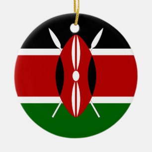 Kenya flagga julgransprydnad keramik