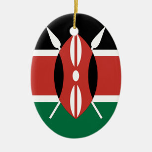 Kenya flagga julgransprydnad keramik
