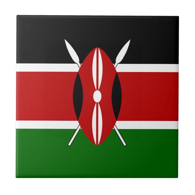 Kenya Flagga Kakelplatta (Framsidan)