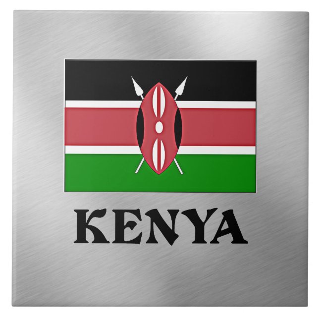 Kenya flagga kakelplatta (Framsidan)