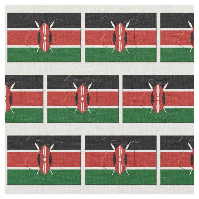 KENYA FLAGGA Karta kontur Tyg (Närbild)