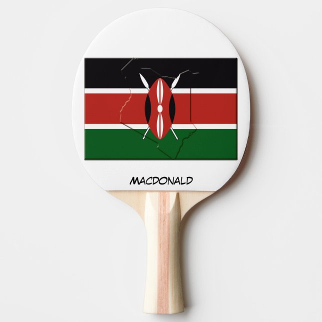 KENYA FLAGGA & KARTA Personlig Pingisracket (Framsidan)