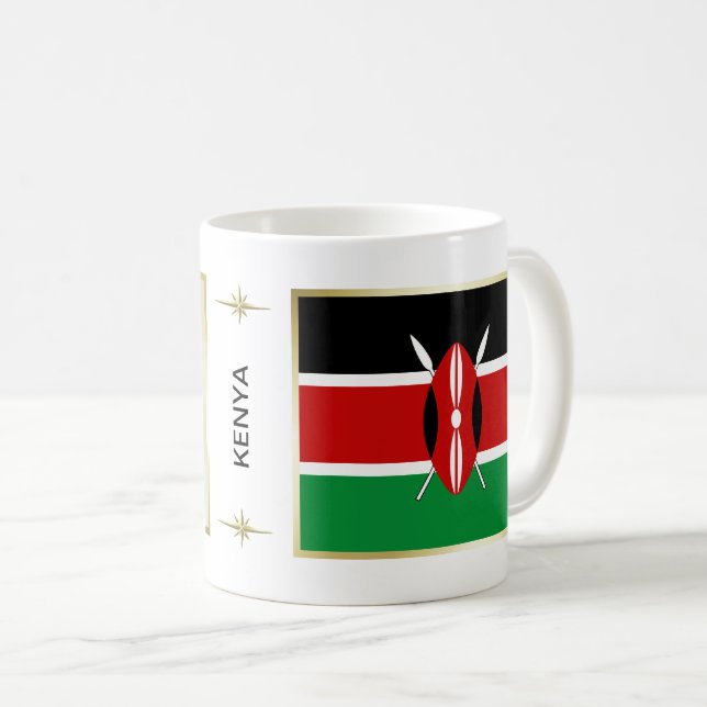 Kenya flagga + Kartamugg Kaffemugg (Framsida höger)