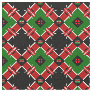 Kenya Flagga & Kenya Trendig Fabric/mode Tyg