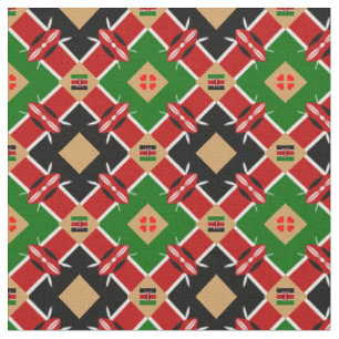 Kenya Flagga & Kenya Trendig Fabric/mode Tyg