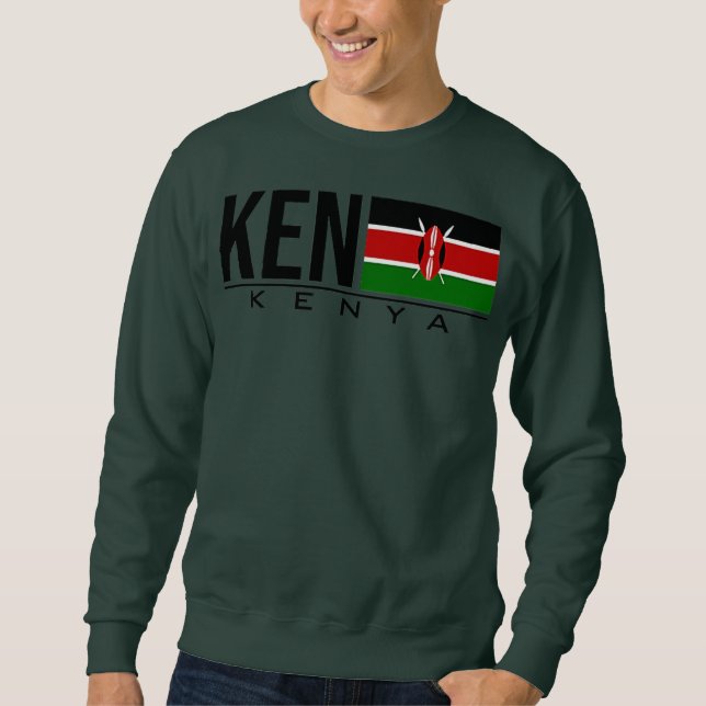 KENYA FLAGGA KENYAN ATHLETICS SPORTS GAMES JERSEY LÅNG ÄRMAD TRÖJA (Framsida)