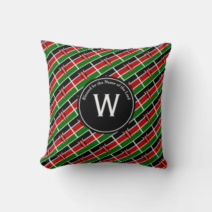 KENYA FLAGGA Kenyan Customical Monogram Scripture Kudde