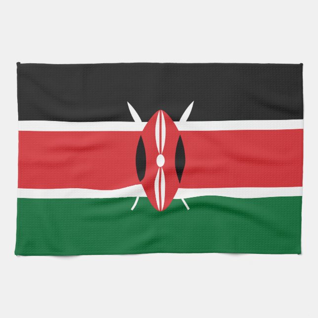 Kenya flagga kökshandduk (Horisontell)