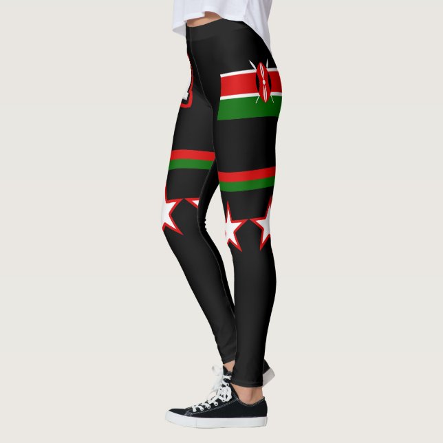 Kenya Flagga Leggings (Vänster)