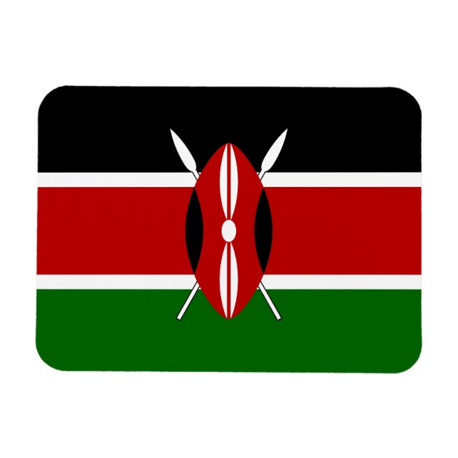 Kenya Flagga Magnet (Horisontell)