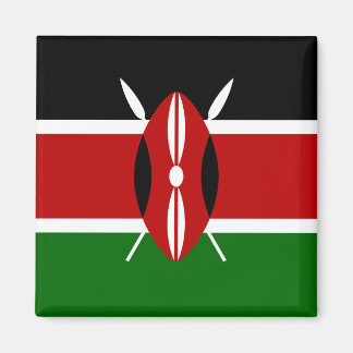 Kenya Flagga Magnet Square