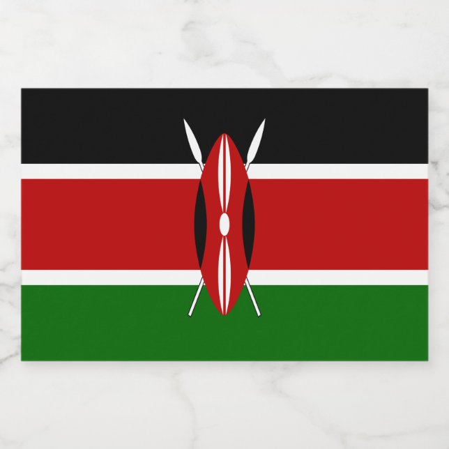 Kenya Flagga Mat Etiketter (Singel etikett)