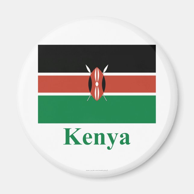 Kenya Flagga med Namn Magnet (Framsidan)