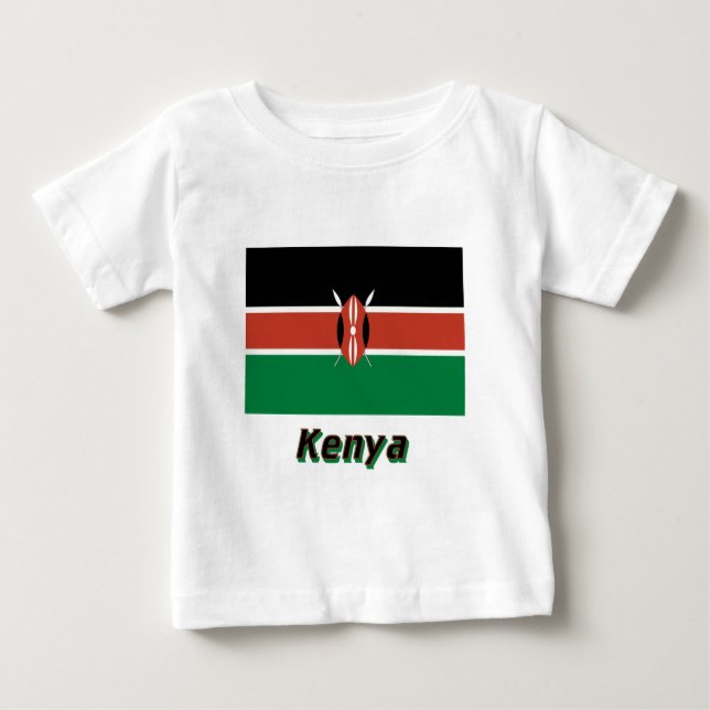 Kenya flagga med namn tee shirt (Framsida)