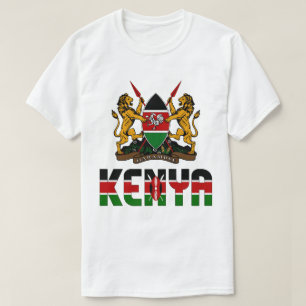 Kenya Flagga och Jacka av Arm Patriotic T Shirt