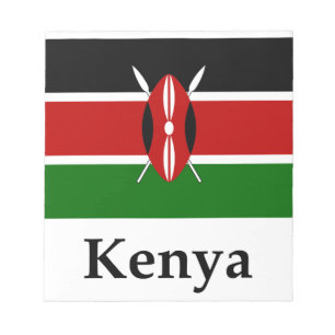 Kenya flagga och namn anteckningsblock