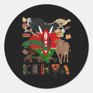 Kenya Flagga Outfit Idea För barn Kenya Food Kenya Runt Klistermärke