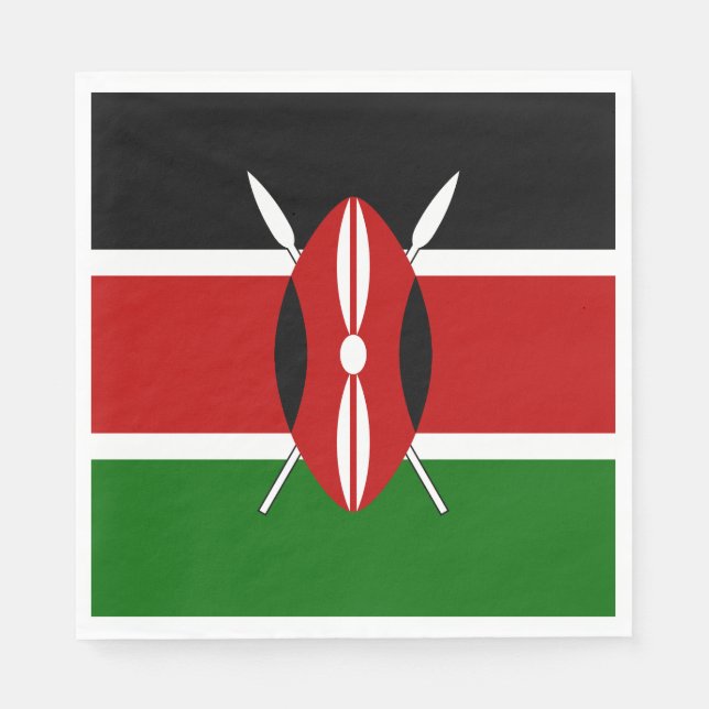 Kenya Flagga Pappersservett (Framsidan)
