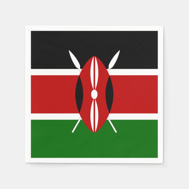 Kenya Flagga Pappersservett (Framsidan)