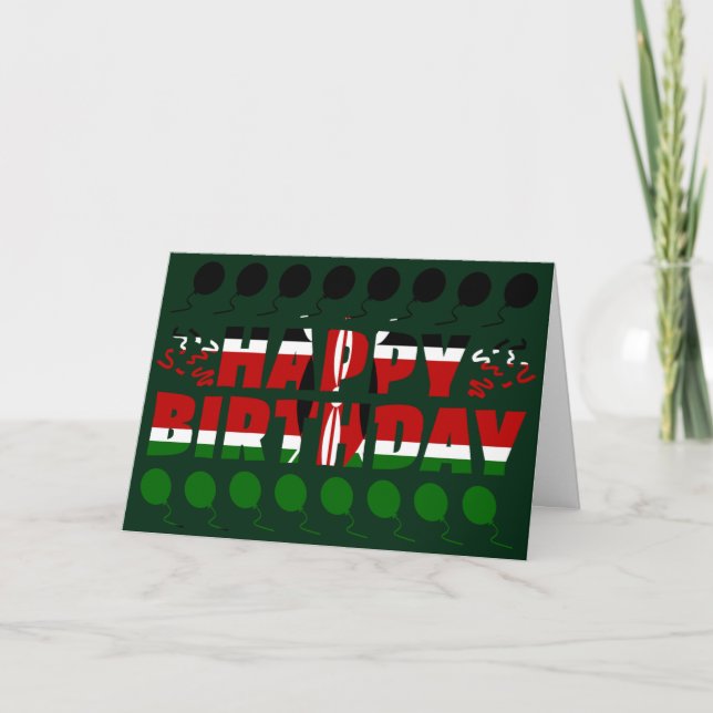 Kenya Flagga Patriotic Birthday Kort (Framsida)