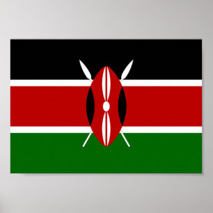 Kenya Flagga Poster
