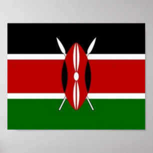 Kenya - Flagga - Poster