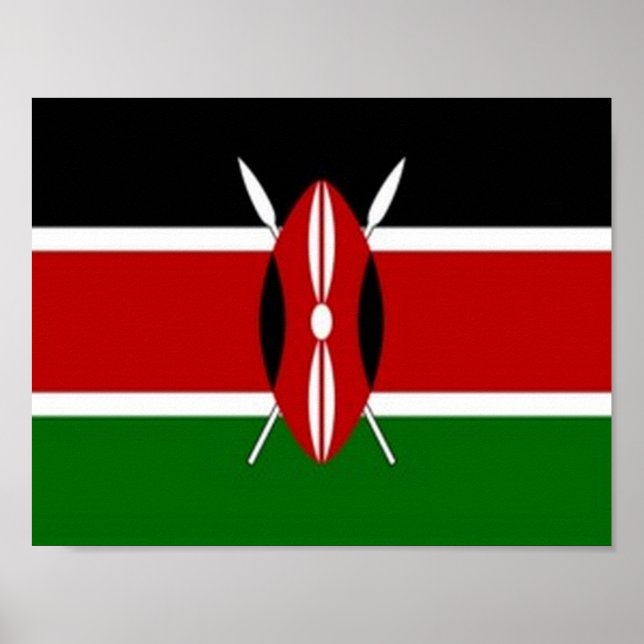 Kenya - Flagga - Poster (Framsidan)