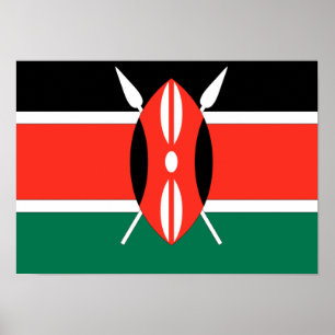 Kenya Flagga Poster