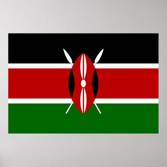 Kenya flagga poster (Framsidan)