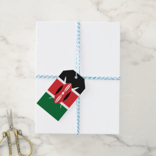 Kenya flagga presentetikett