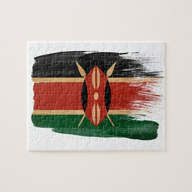 Kenya flagga pussel (Horisontell)
