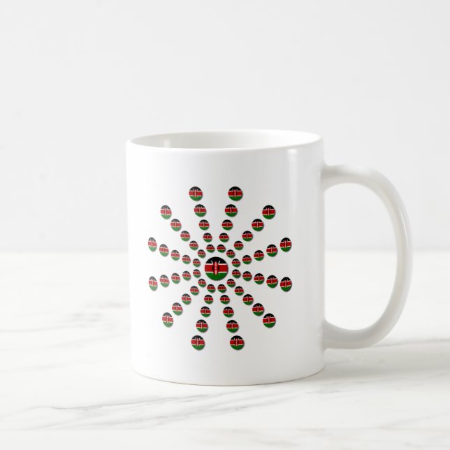 Kenya Flagga Radial Mönster: Patriotic Art & Decor Kaffemugg (Höger)