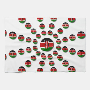 Kenya Flagga Radial Mönster: Patriotic Art & Decor Kökshandduk