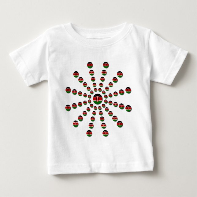 Kenya Flagga Radial Mönster: Patriotic Art & Decor T Shirt (Framsida)