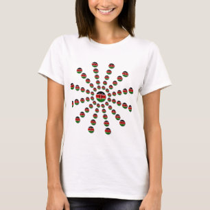 Kenya Flagga Radial Mönster: Patriotic Art & Decor Tee Shirt