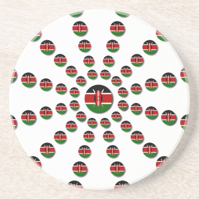 Kenya Flagga Radial Mönster: Patriotic Art & Decor Underlägg (Framsidan)