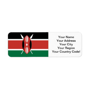 Kenya flagga returadress etikett