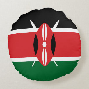 Kenya flagga rund kudde