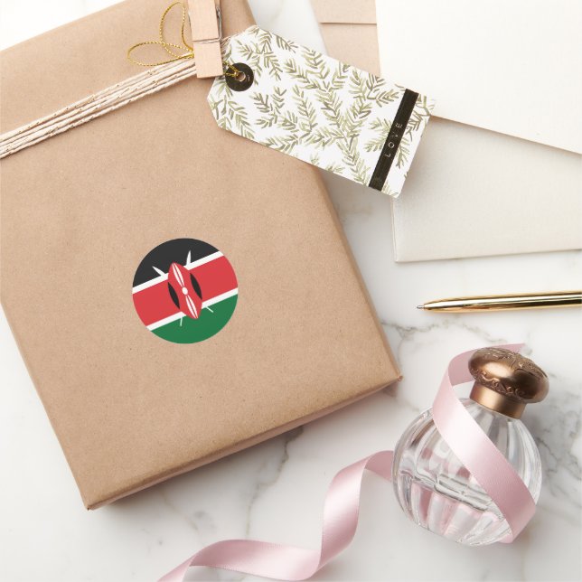Kenya flagga runt klistermärke (Gifting)