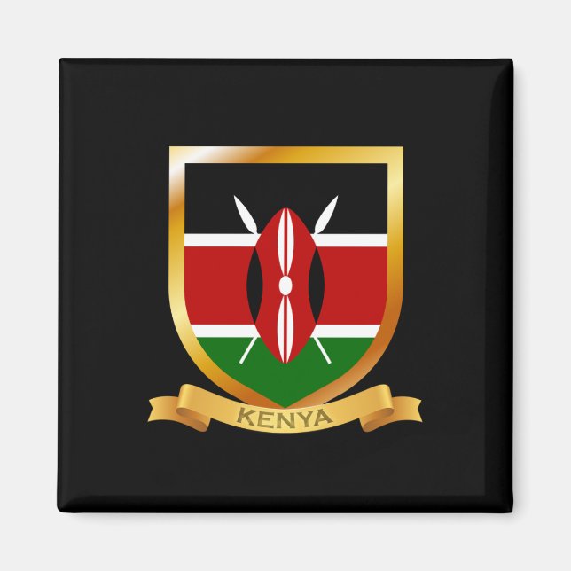 Kenya Flagga Shield Magnet (Framsidan)