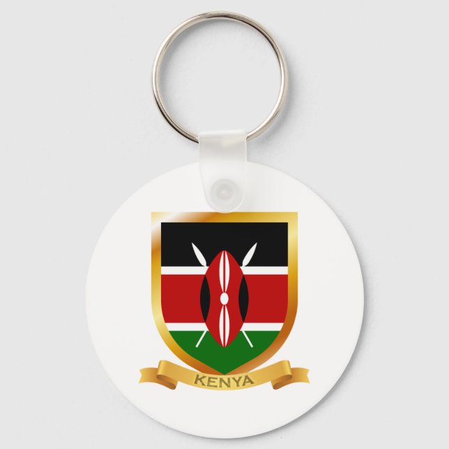 Kenya Flagga Shield Nyckelring (Framsida)